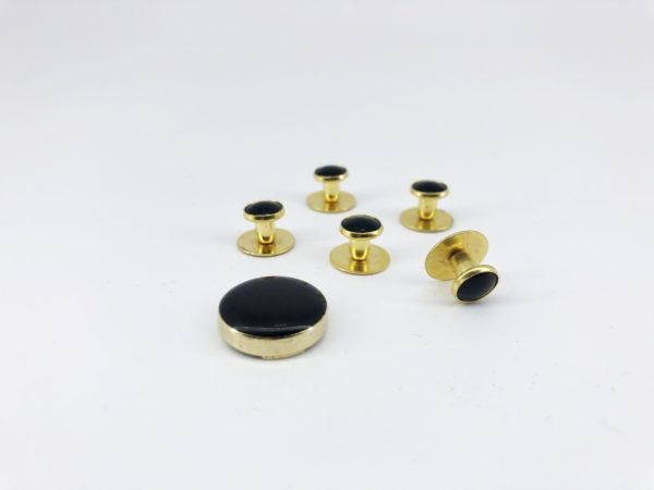 cefai cufflinks 5 black gold cover button